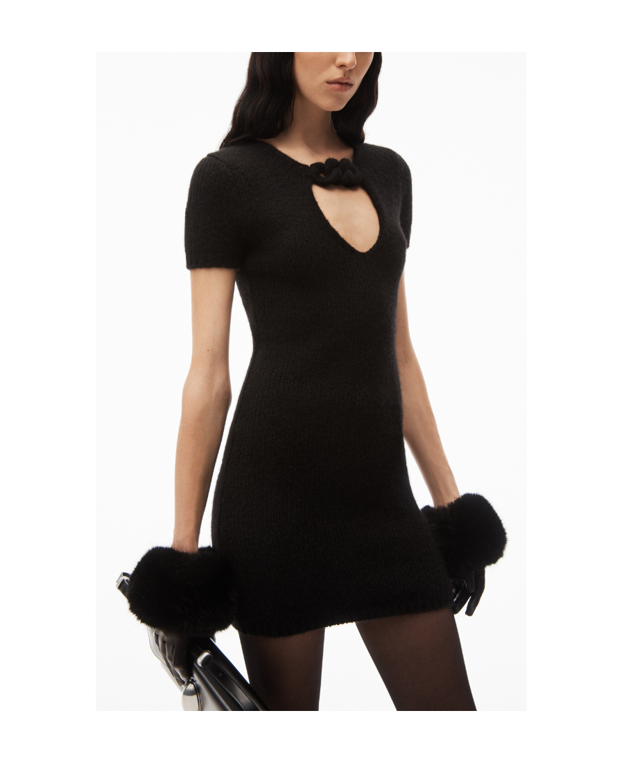 ALEXANDER WANG ALEXANDER WANG CIRCLE CUT-OUT KNIT MINI DRESS