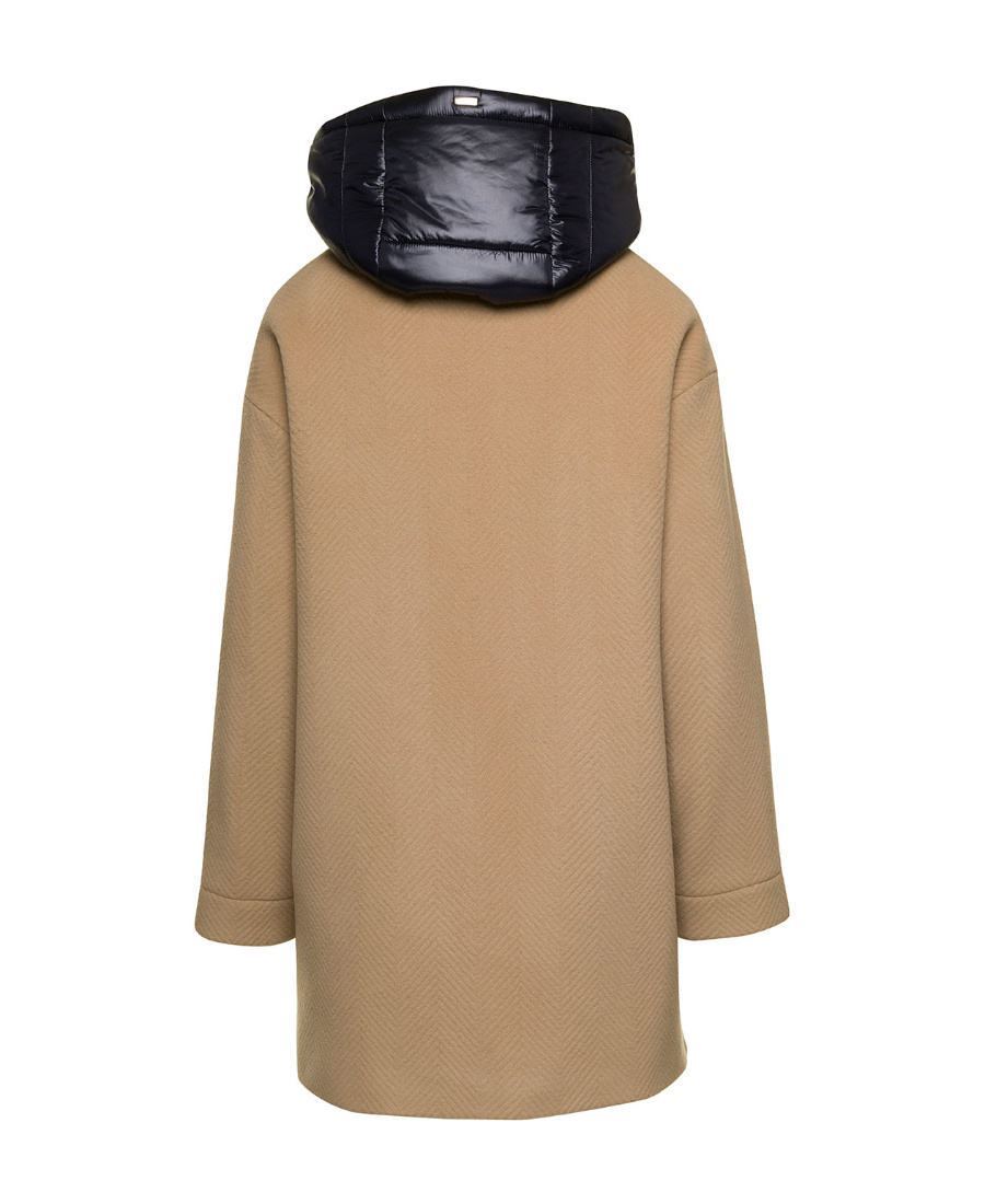 Herno Zip-up Hooded Coat In Nude