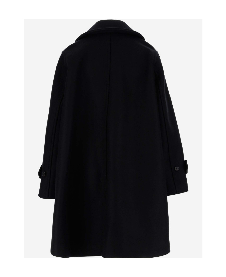 Saint Laurent Short Wool Duffle Coat In Black