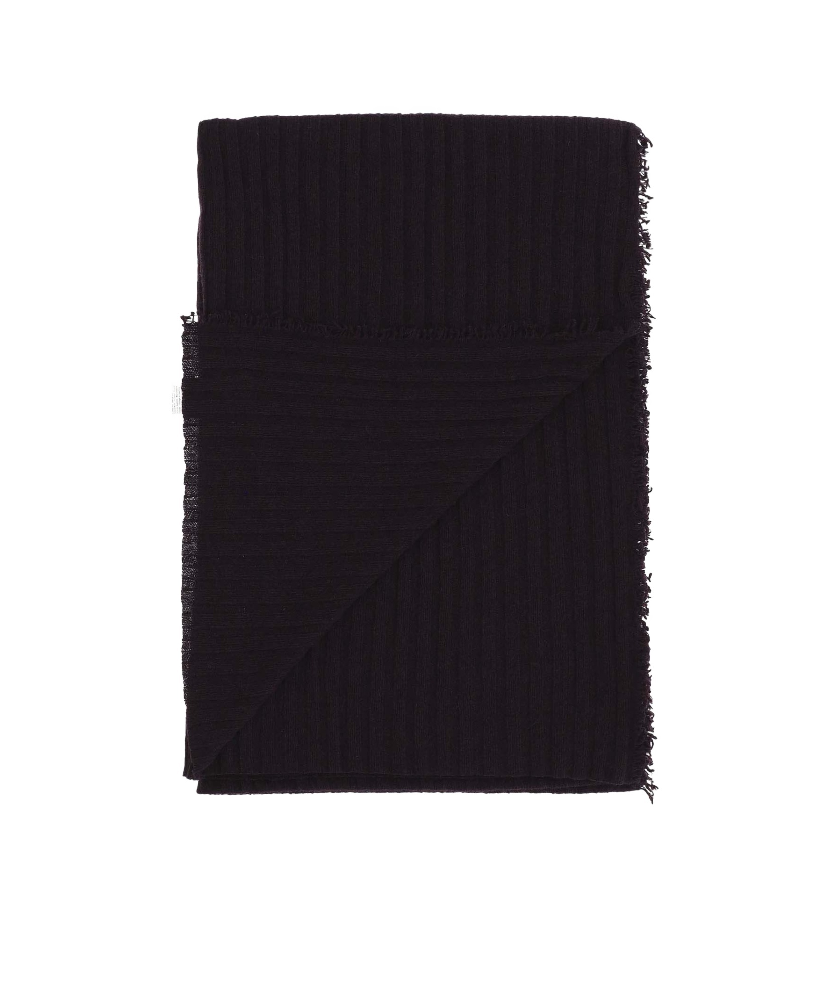 Faliero Sarti Knitted Virgin Wool-cashmere Blend Scarf In Black