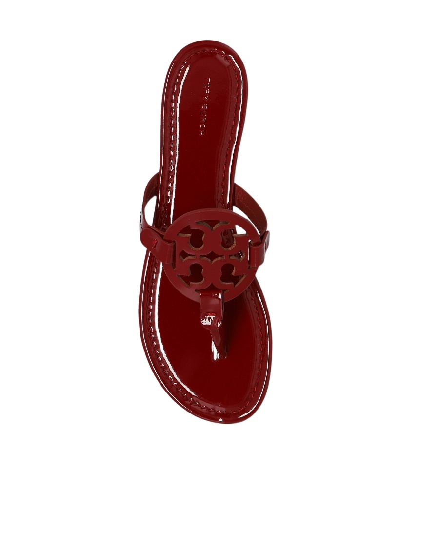 Tory Burch Miller Logo-plaque Sandals In Red