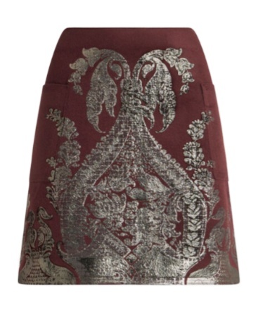 Etro Wool Blend Mini Skirt With Metallic Print In Multicolor