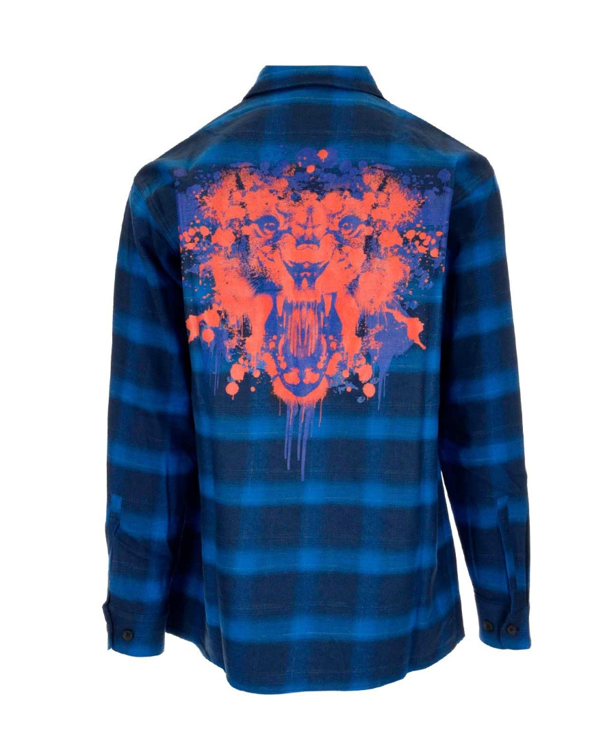 MARCELO BURLON COUNTY OF MILAN TIGER CHECK-PATTERN SHIRT 