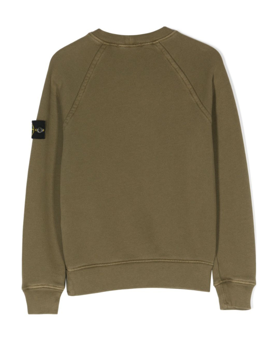Stone Island Compass-patch Cotton Sweatshirt In Green