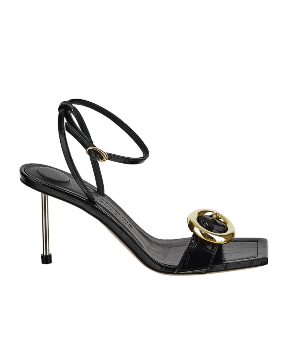 Jacquemus Les Sandales Regalo Circle Square Sling-backs In Black