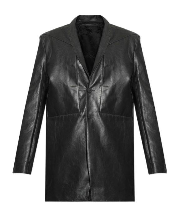 Rick Owens Mens Black Lido Single-breasted Leather Jacket In Black