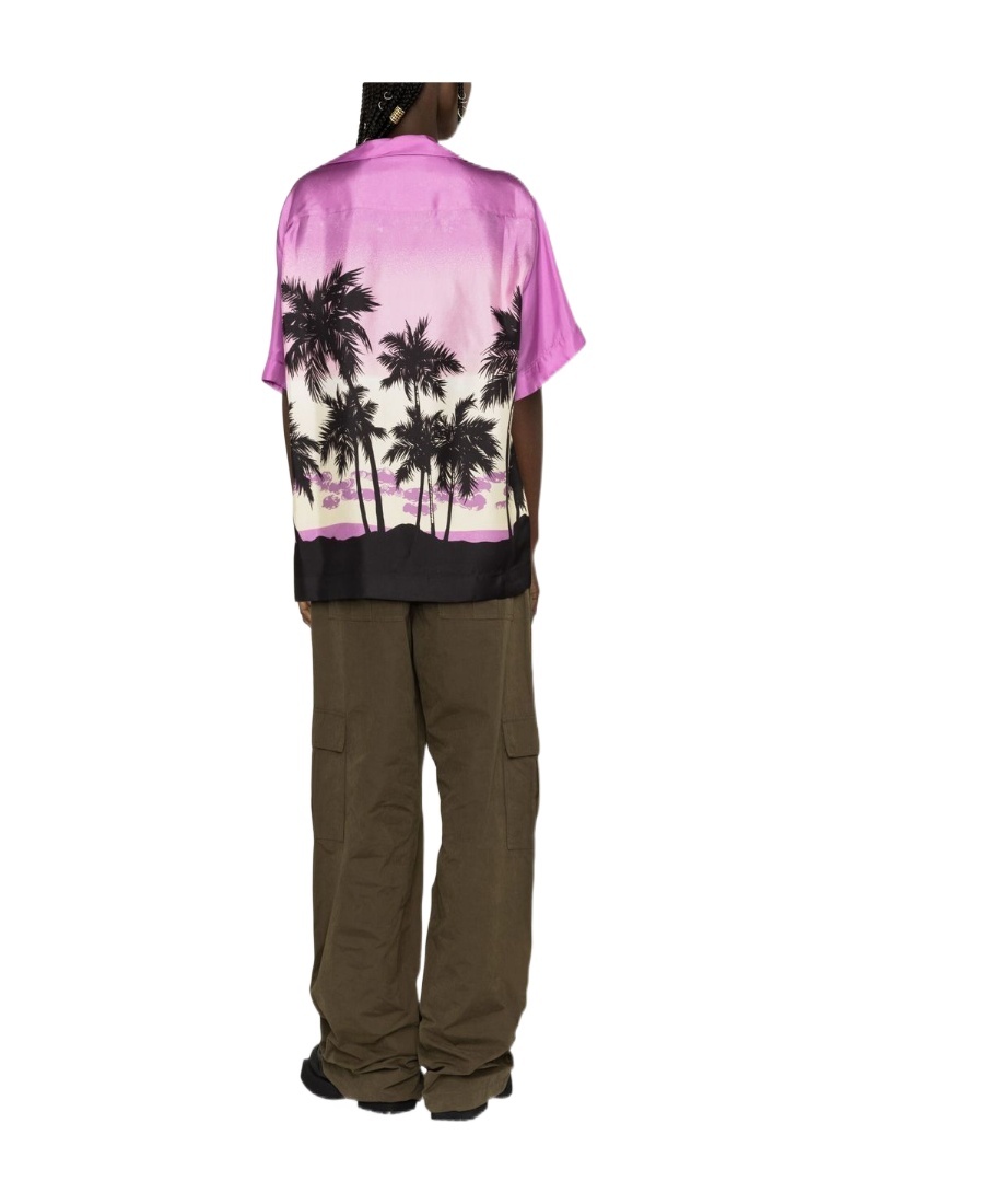 Palm Angels Sunset Print Shirt In Pink