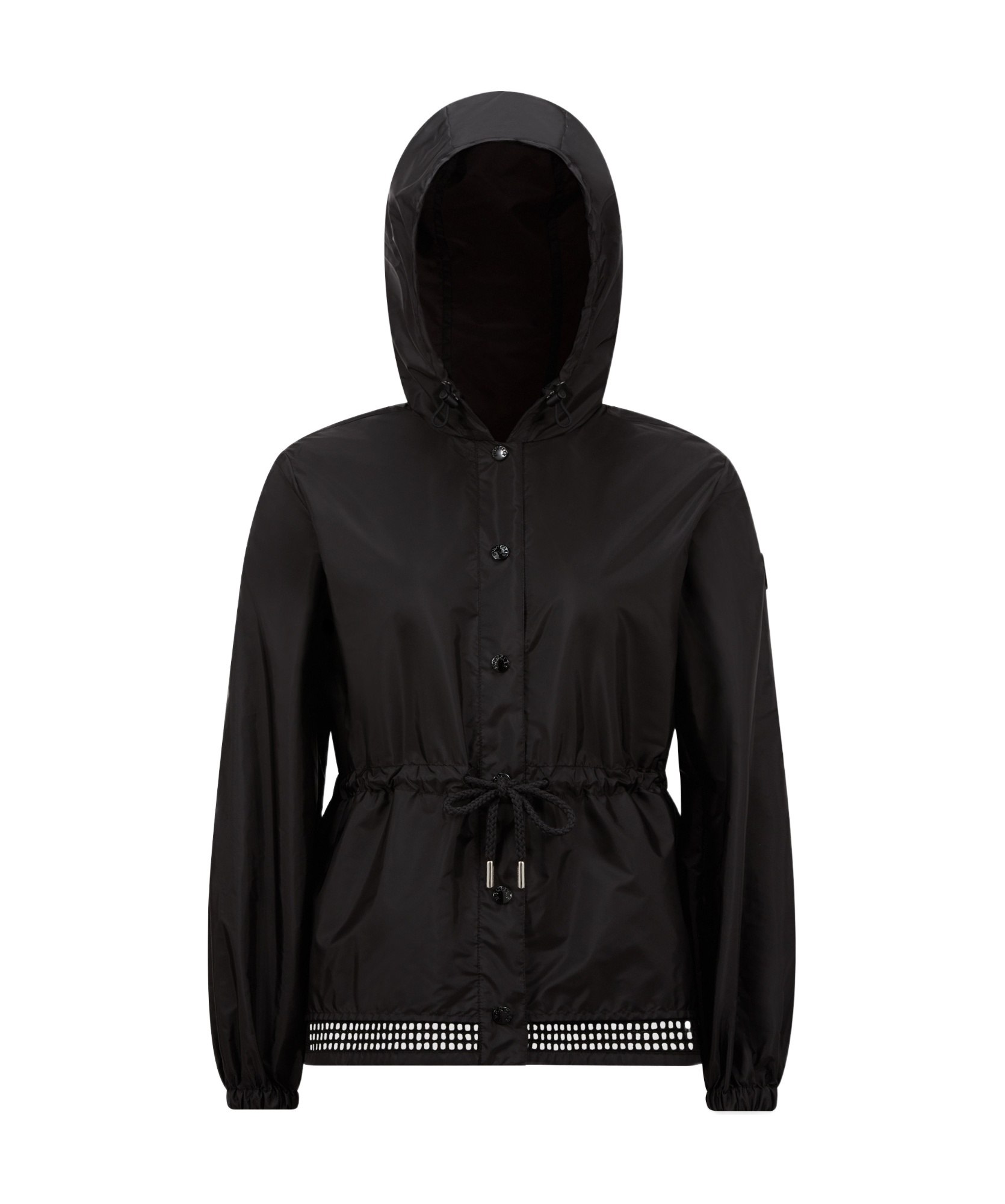 Moncler Veste À Capuche En Taffetas Rochebonne In Black