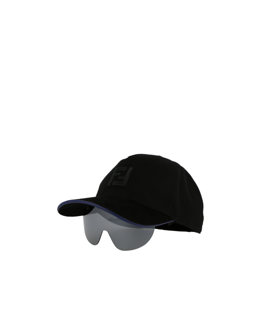 Fendi Baseball Hat With Protective Lens Logo In Black