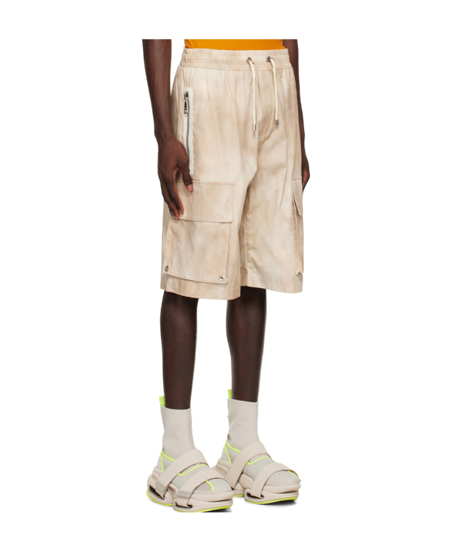 BALMAIN FADED-EFFECT COTTON CARGO SHORTS 