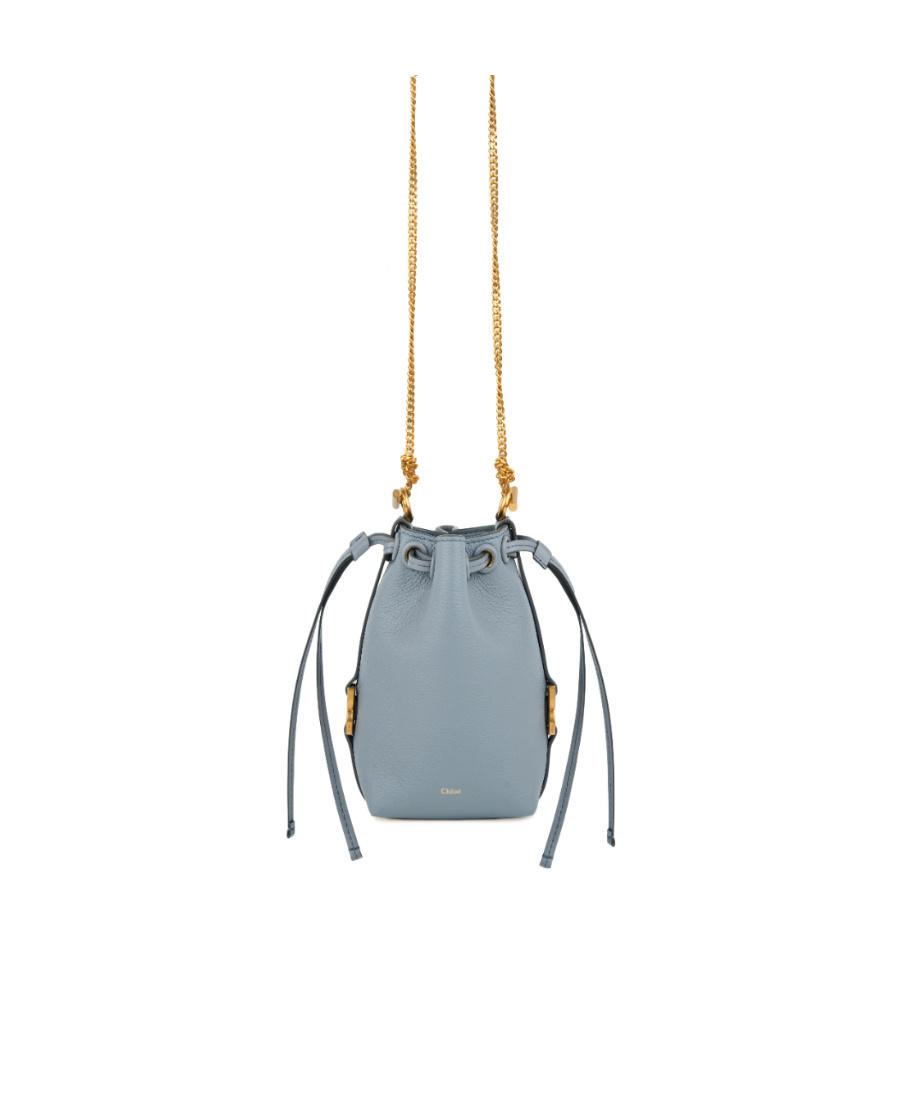 Chloé Tasche Leather Bucket Bag In Gray