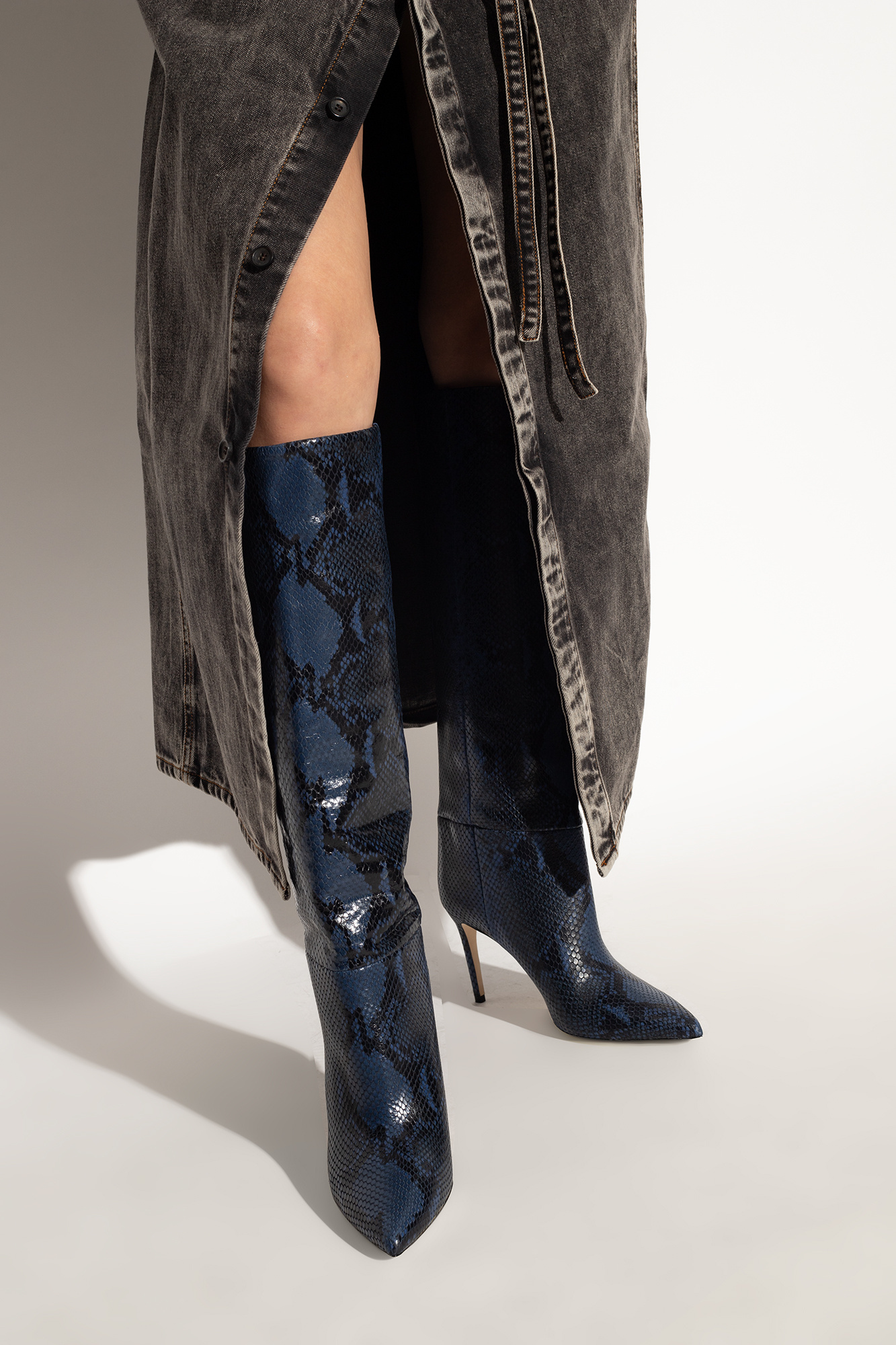 Paris Texas Stiletto 85mm Leather Boots In Black