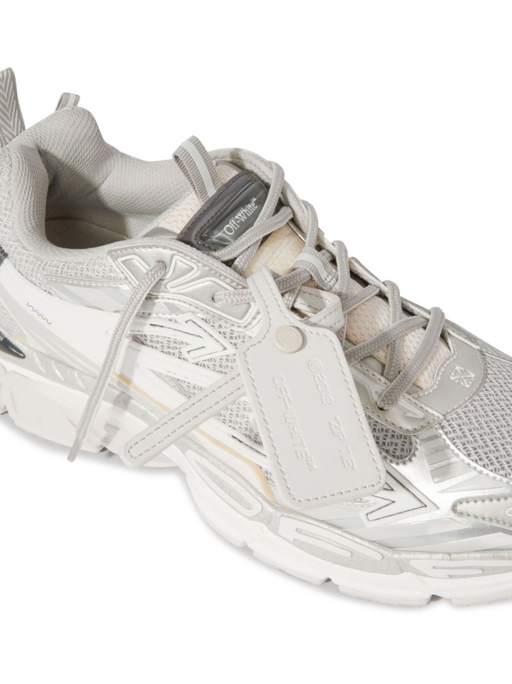 Off-white Ow Be Right Grey Low Top Sneakers With Zip-tie Detail In Mesh And Leather Man In Gray