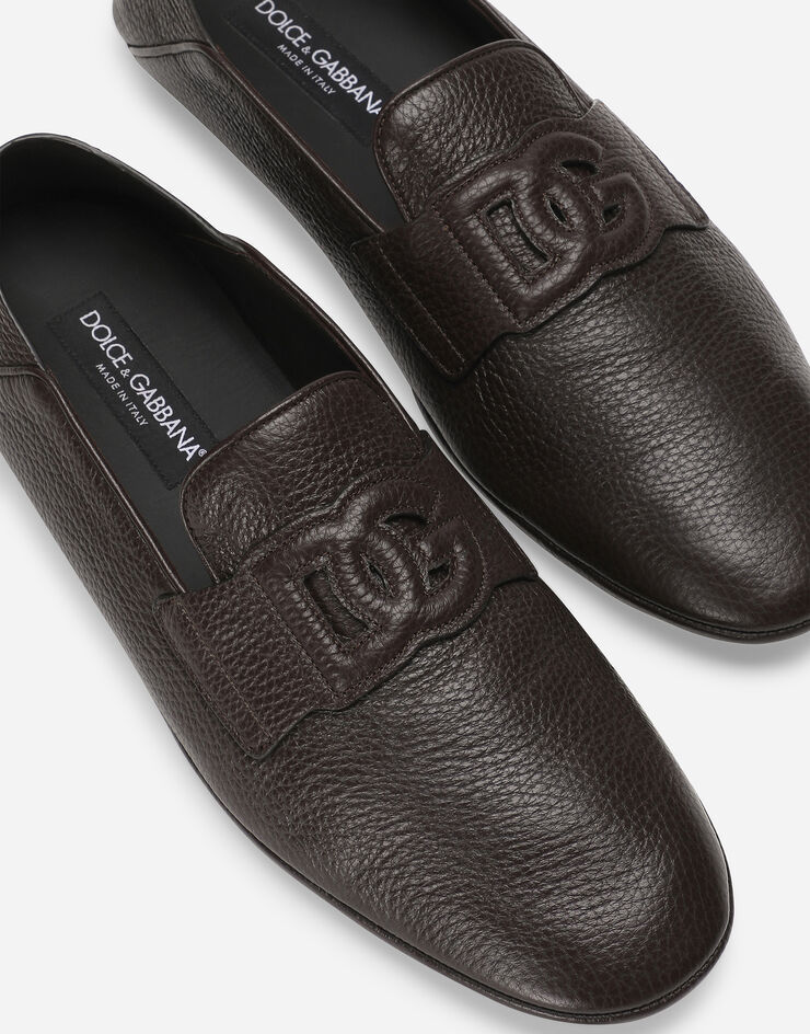 Dolce & Gabbana Round Head Loafer Shoes In Black