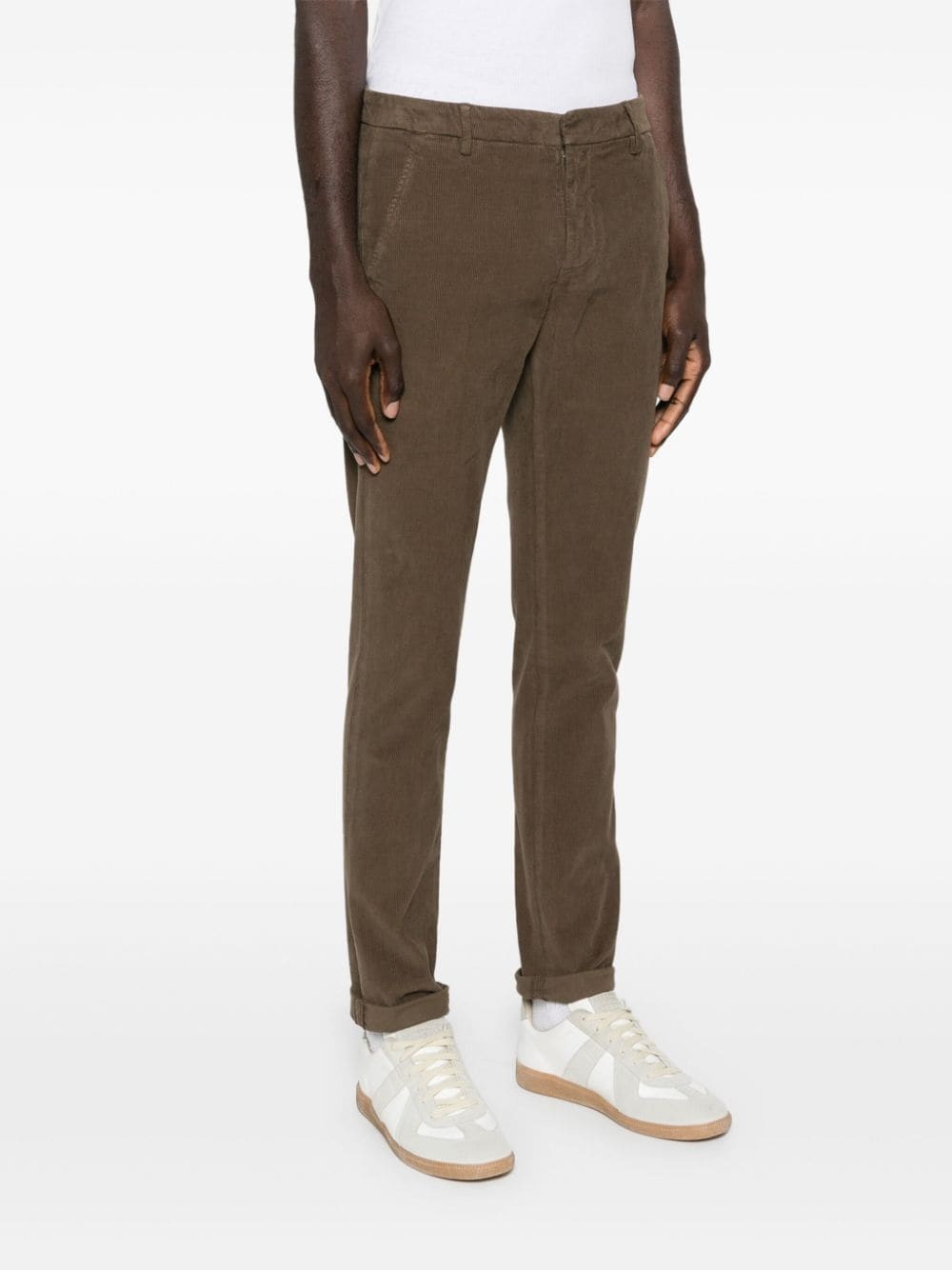 Dondup Gaubert Mid-rise Slim-fit Trousers In Green