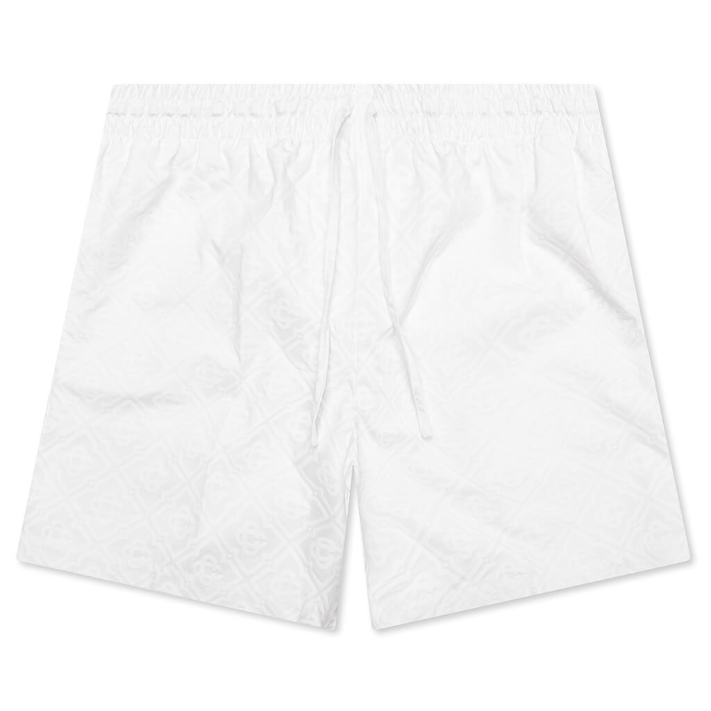 Casablanca Puff Monogram Drawstring Shorts In White