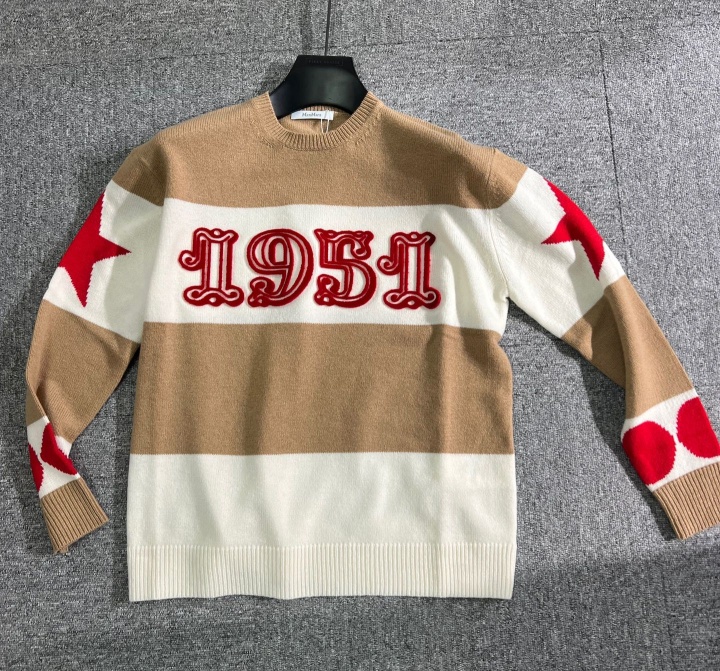 Max Mara Light Brown Dirce 1951-motif Striped Jumper In Multicolor