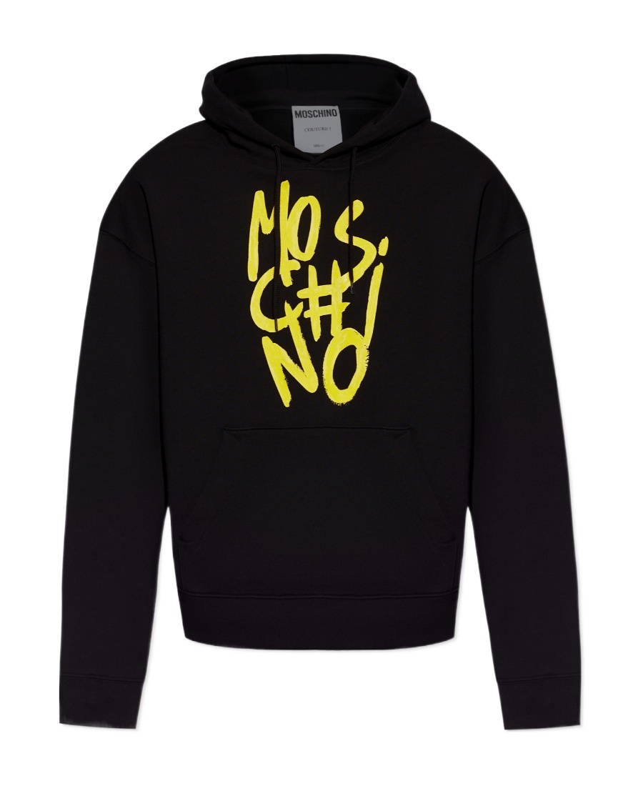 Moschino Logo-print Cotton Hoodie In Black