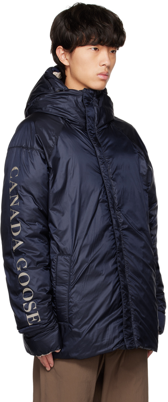 Canada Goose Double-sided Down Jacket With Logo In Brown