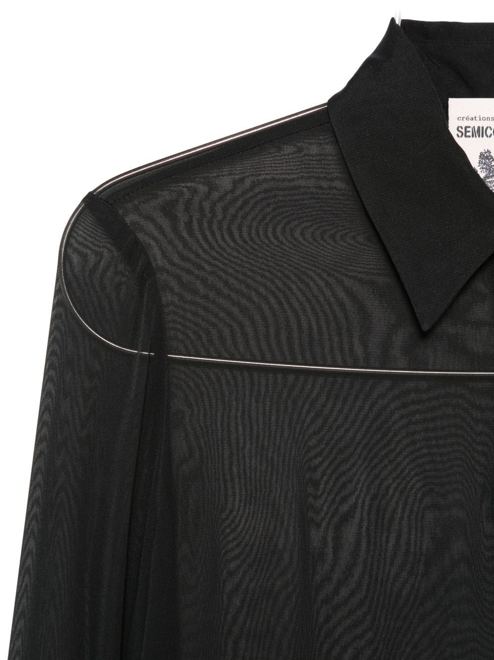 Semicouture Lace-trimmed Shirt In Black