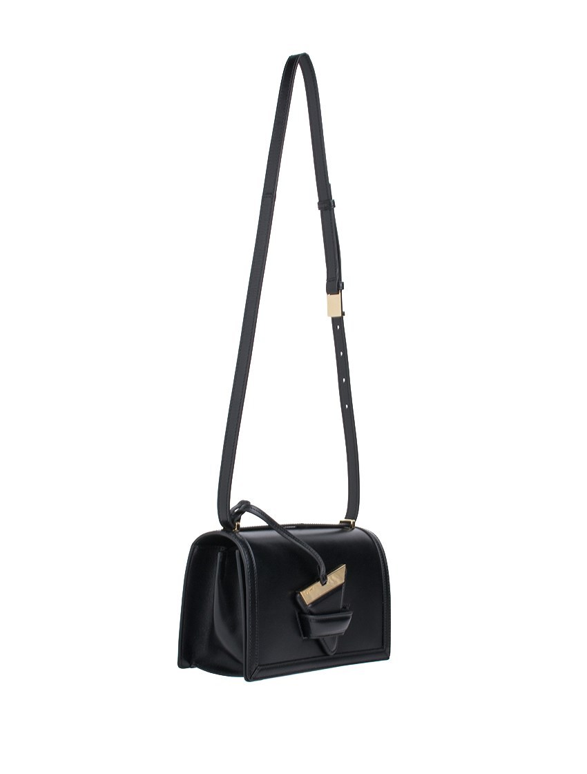 Loewe Barcelona Logo Engraved Shoulder Bag In Black