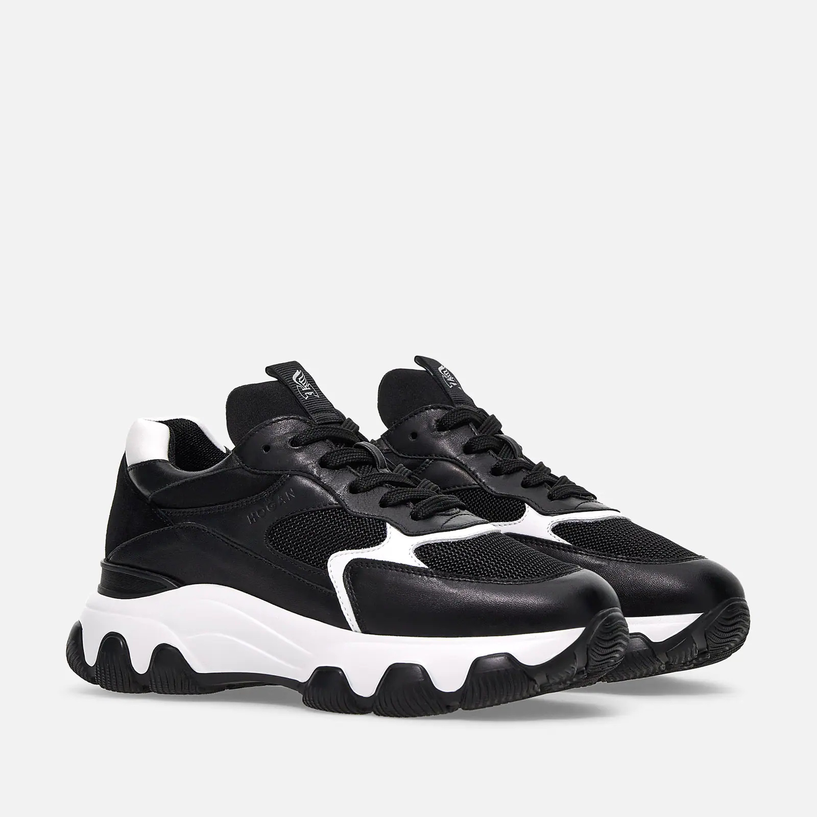 Hogan Black Fabric Hyperactive Sneakers In Black