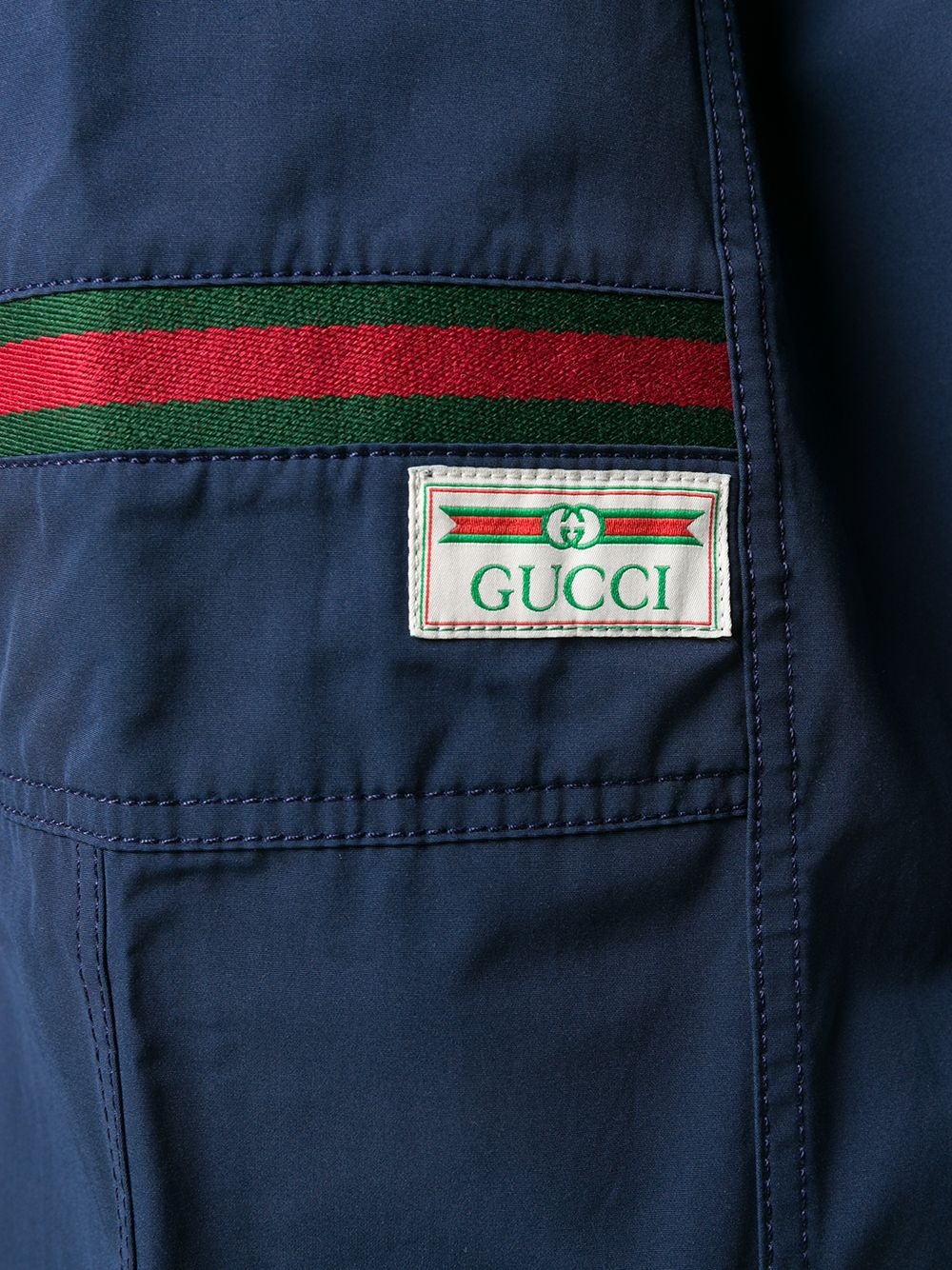 Gucci Solid Color Casual Shorts Dark Blue