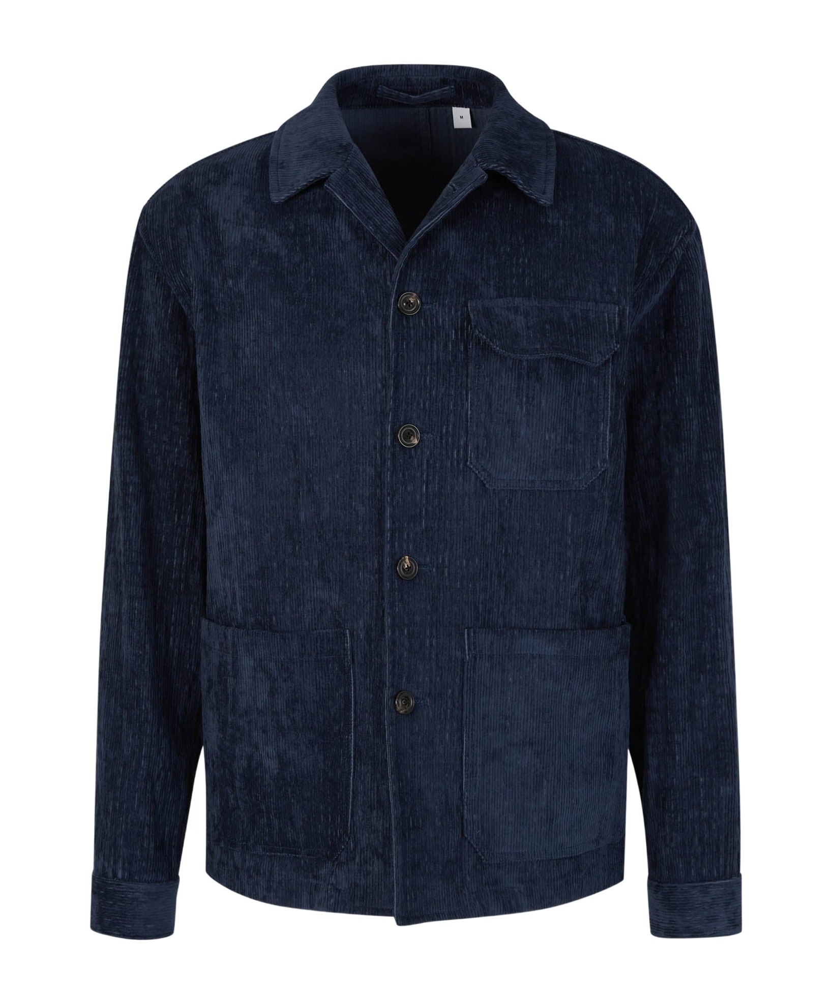 Lardini Corduroy Button Overshirt In Black