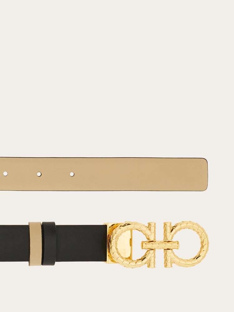 Ferragamo Adjustable Waist Belt In Black