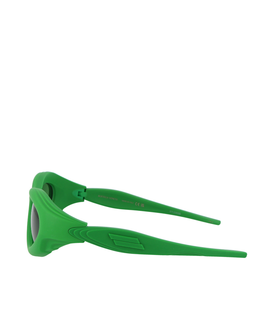 Bottega Veneta Mixed Materials Sunglasses In Green