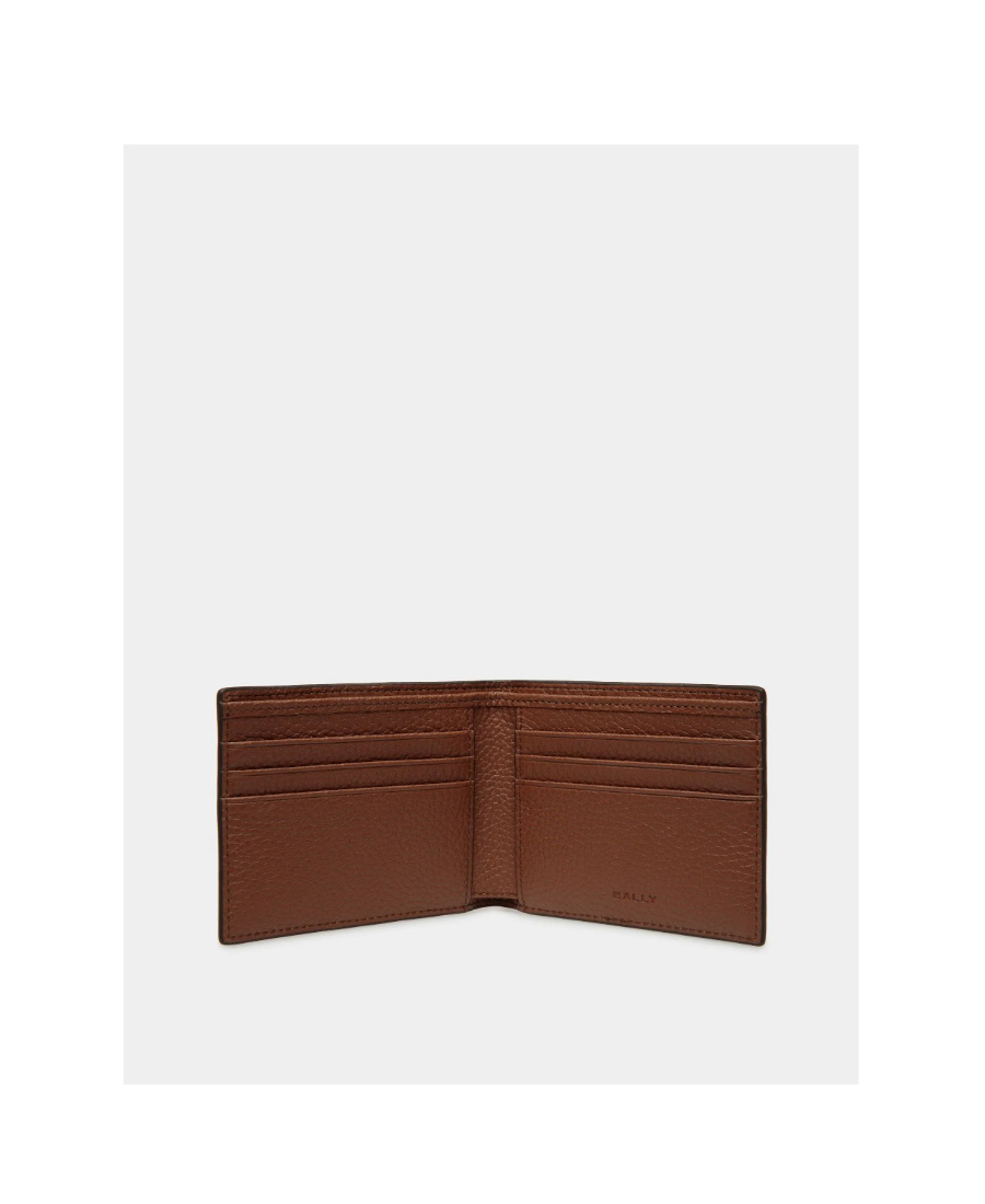 Shop Bally Logo Striped Wallet In Brown