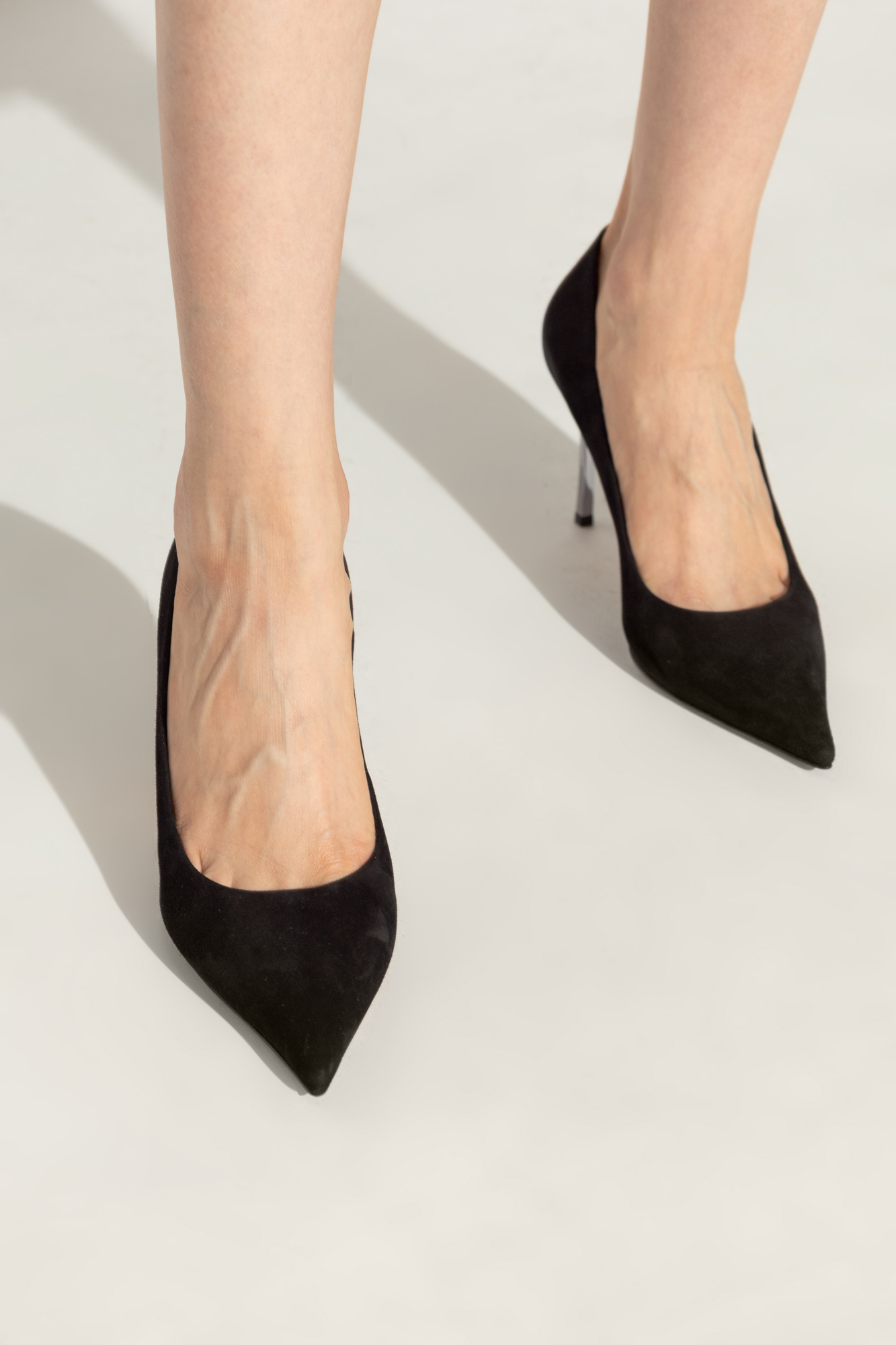 Casadei 90mm Superblade Suede Pumps In Black
