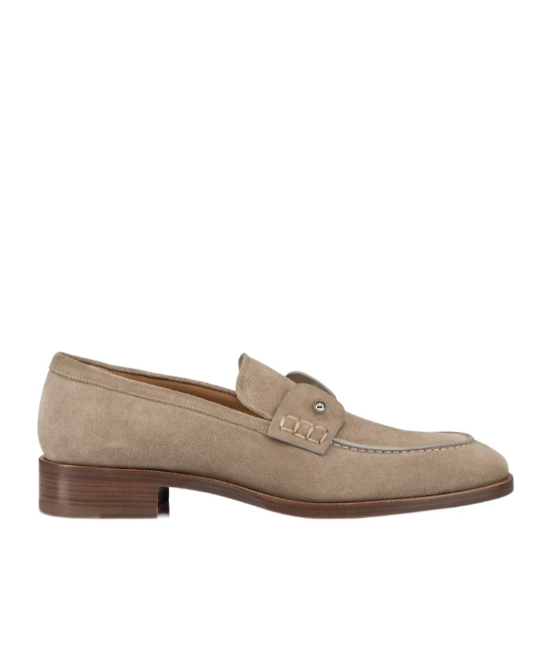 Christian Louboutin Mens Saharienne Chambelimoc Leather Derby Shoes Eur 45.5 / 11.5 Uk In Nude