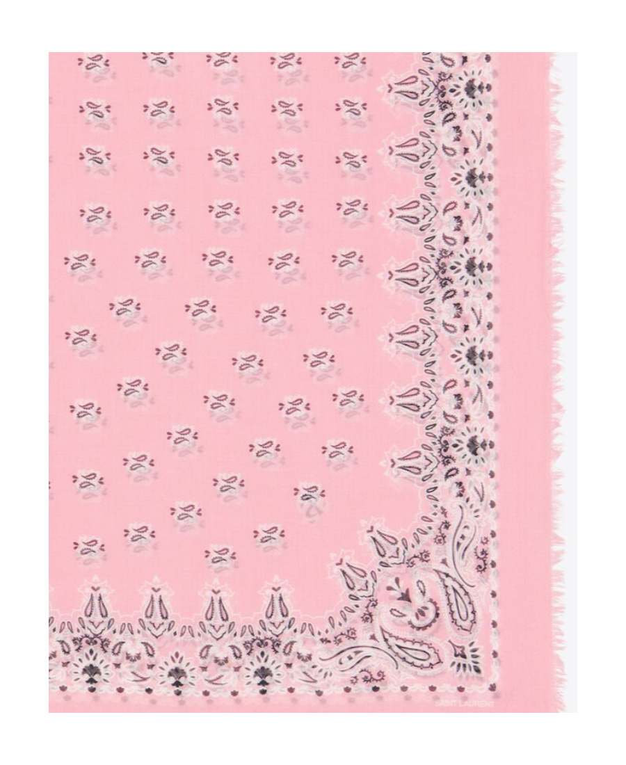 Saint Laurent Paisley-print Grand-rectangle Scarf In Pink