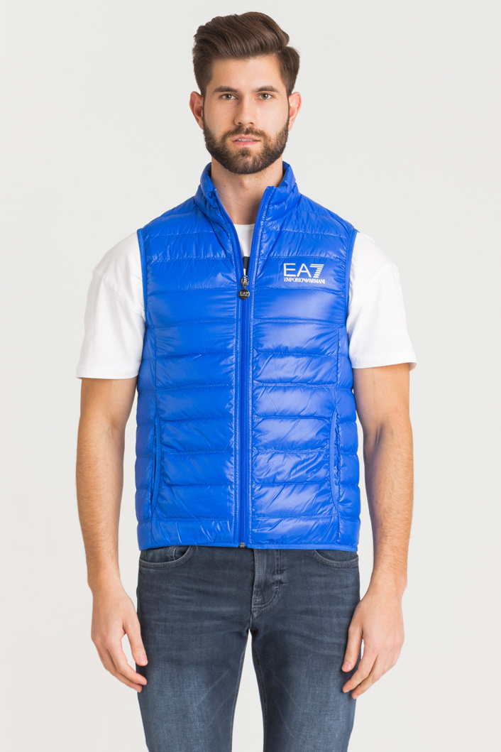 Ea7 Waistcoat Quilted Down Jacket In Blue