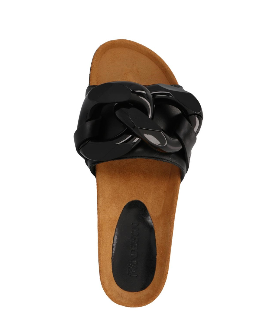 Jw Anderson Leather Sandals In Black
