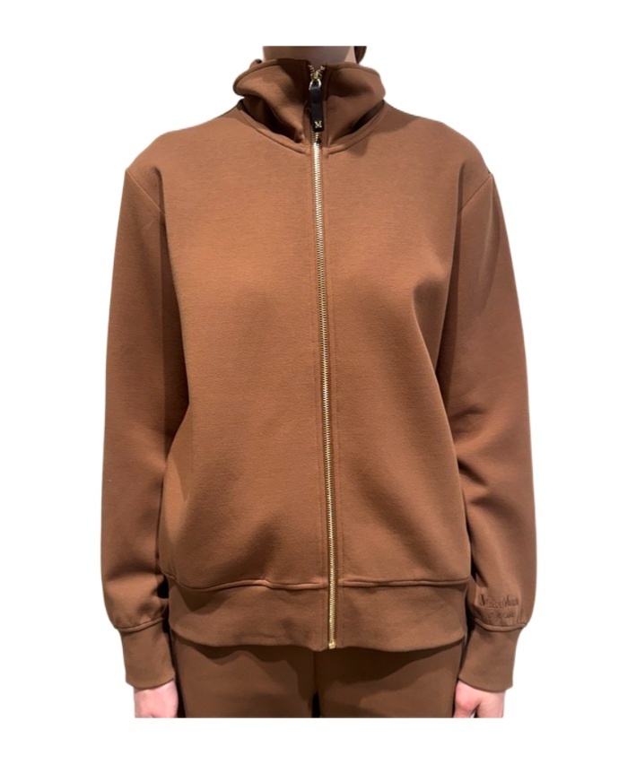 Max Mara Zip-up Hoodie In Winter Camel