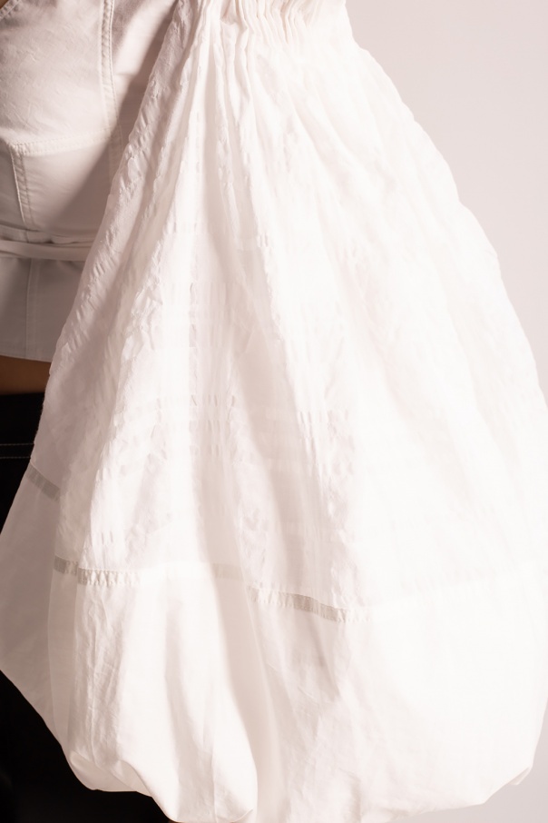 Loewe Balloon-sleeves Cropped Top In White