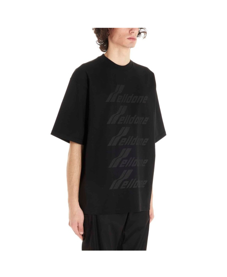 We11 Done Oversized Logo-print T-shirt In Black
