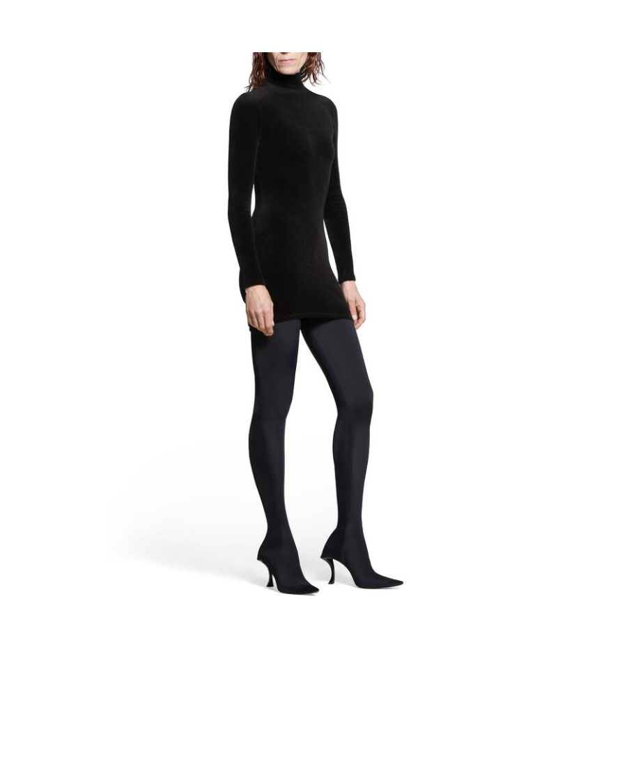 Balenciaga Hourglass Stretch-knit Over-the-knee Boots In Black