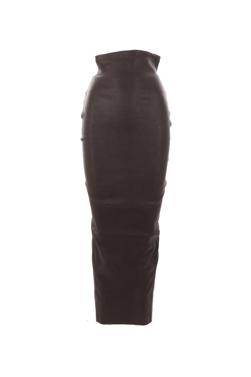Rick Owens Back Slit High-waist Midi Skirt In Black