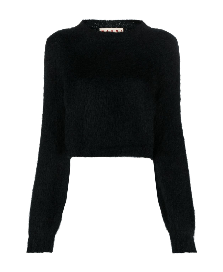 Marni Crew-neck Brushed Jumper In Black