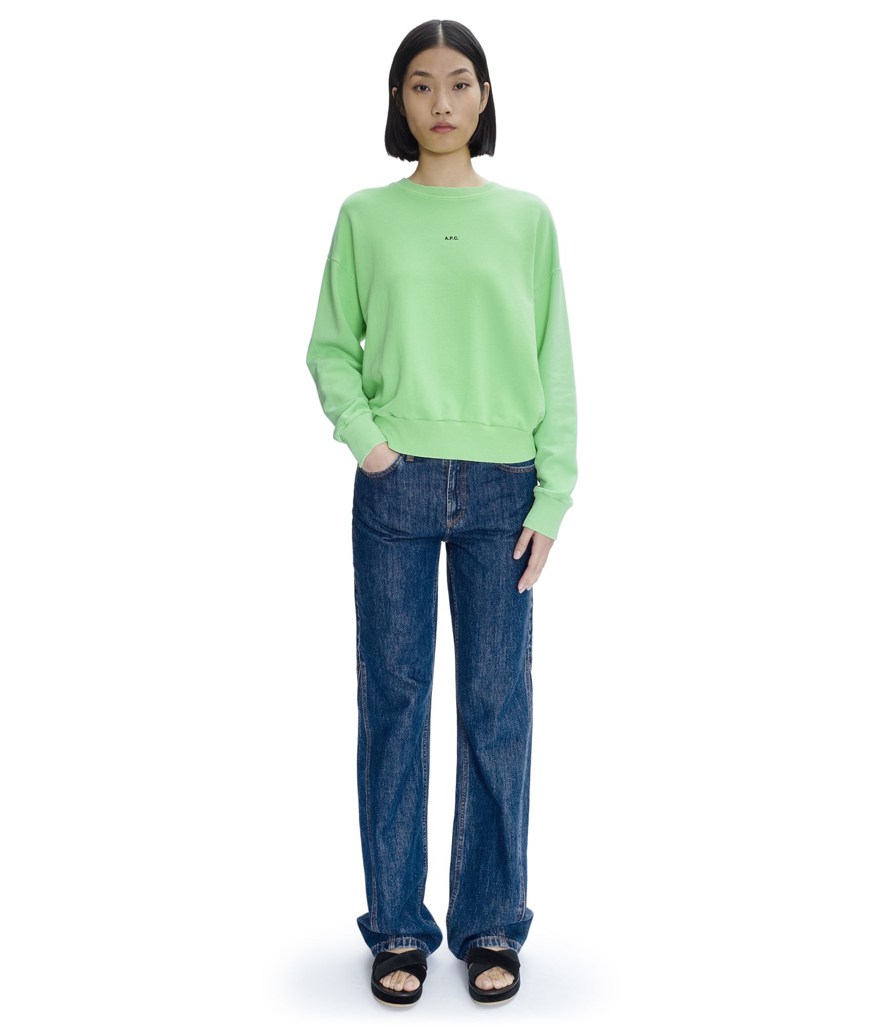Apc Elle Flared Jeans In Blue