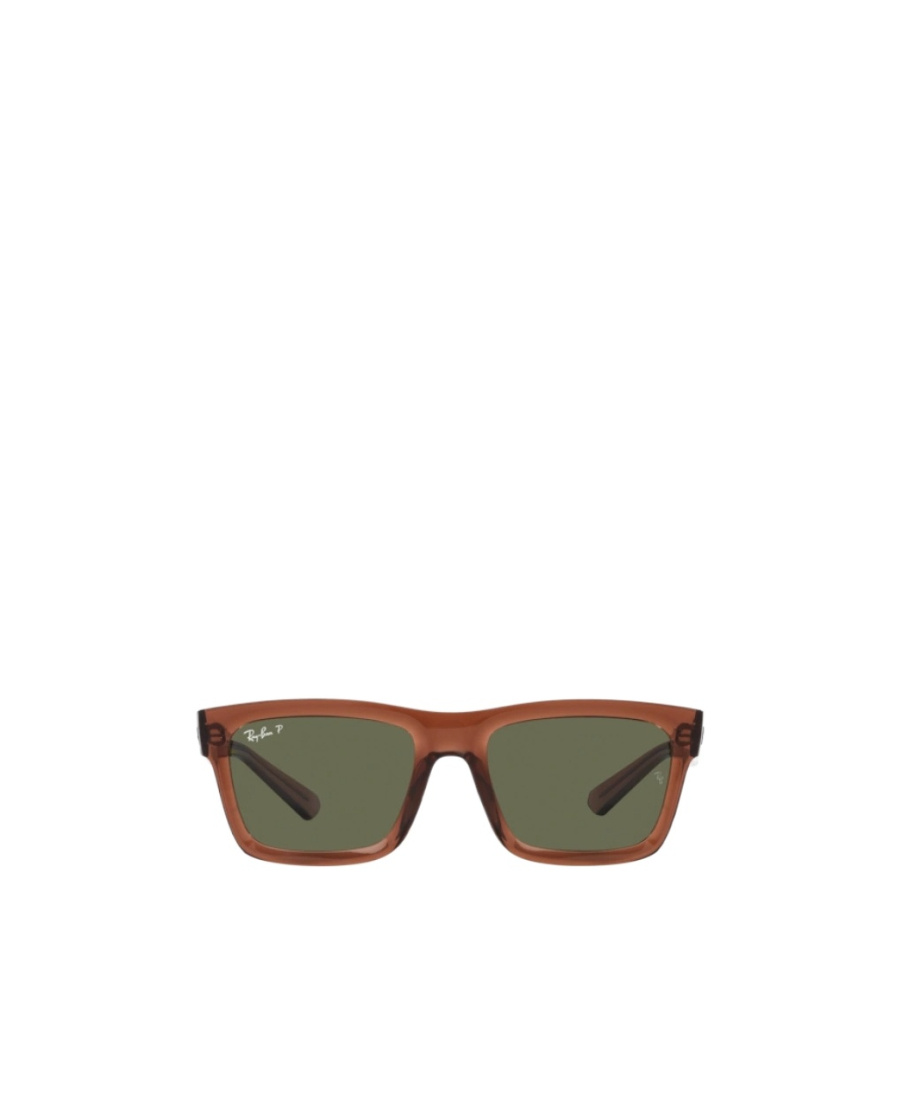 Ray Ban Sunglasses Unisex Warren Bio-based - Transparent Brown Frame Green Lenses Polarized 57-20 In Brown