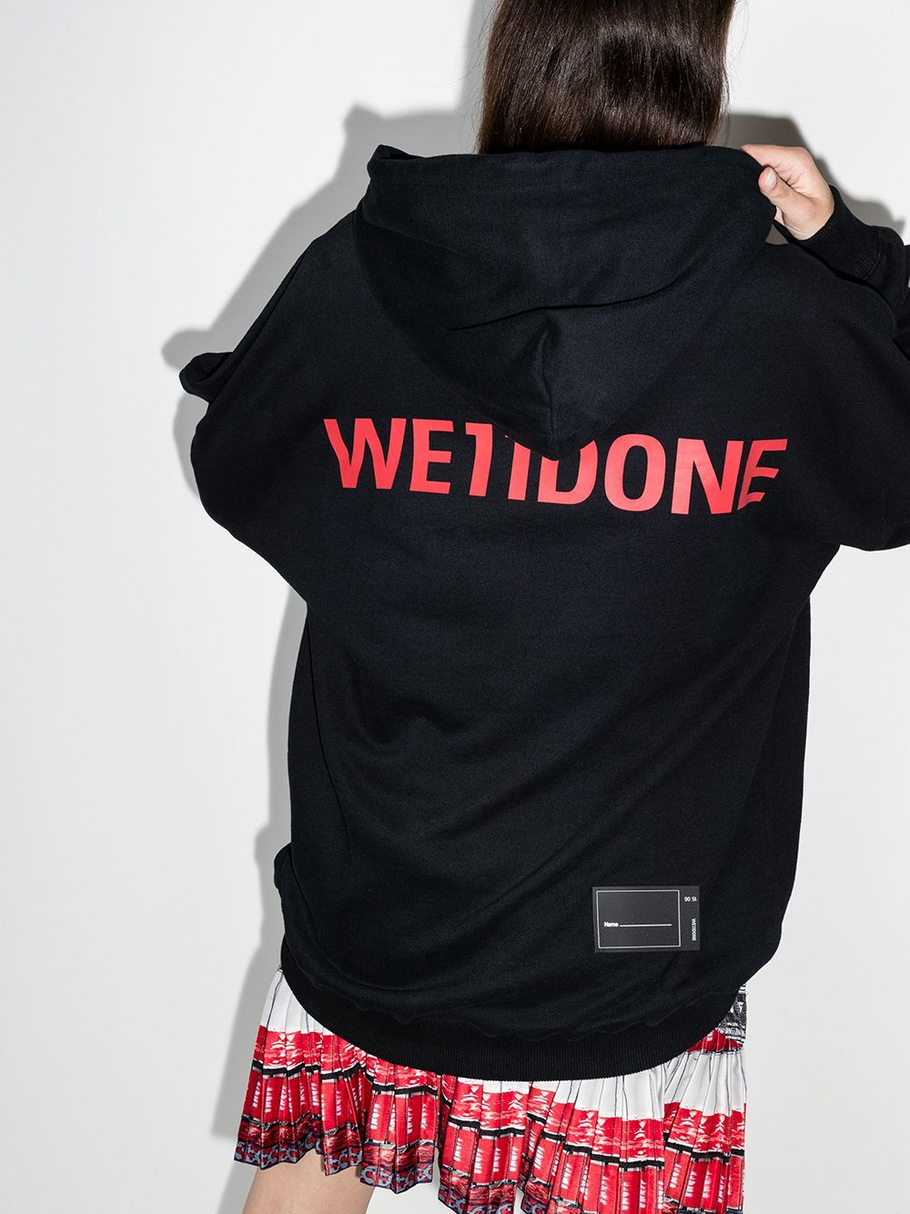 We11 Done Logo Print Hoodie In Black