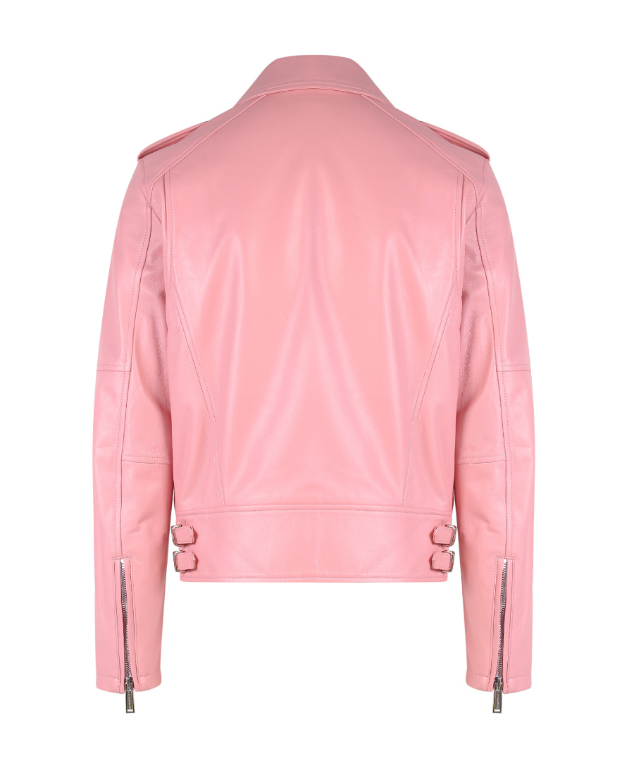 Dsquared2 Leather Biker Jacket In Pink