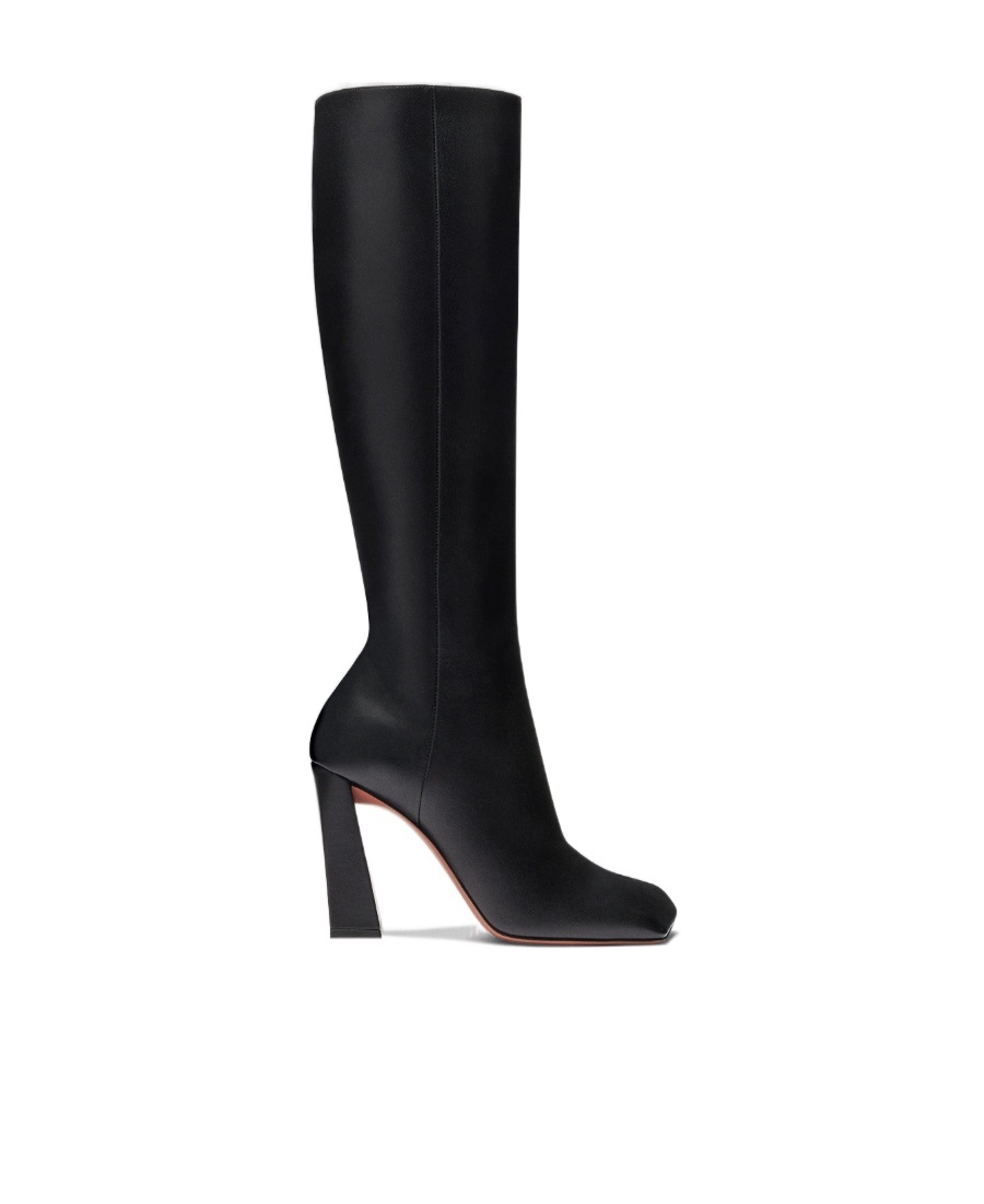 Shop Amina Muaddi Square-toed Boots In Black