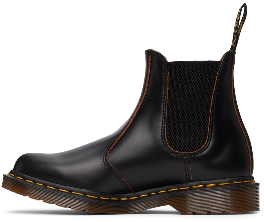 Dr. Martens' Vintage Round-toe Leather Boots In Black