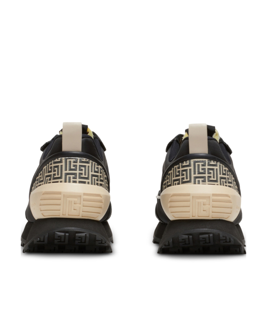 Balmain Monogram Panelled Sneakers In Black