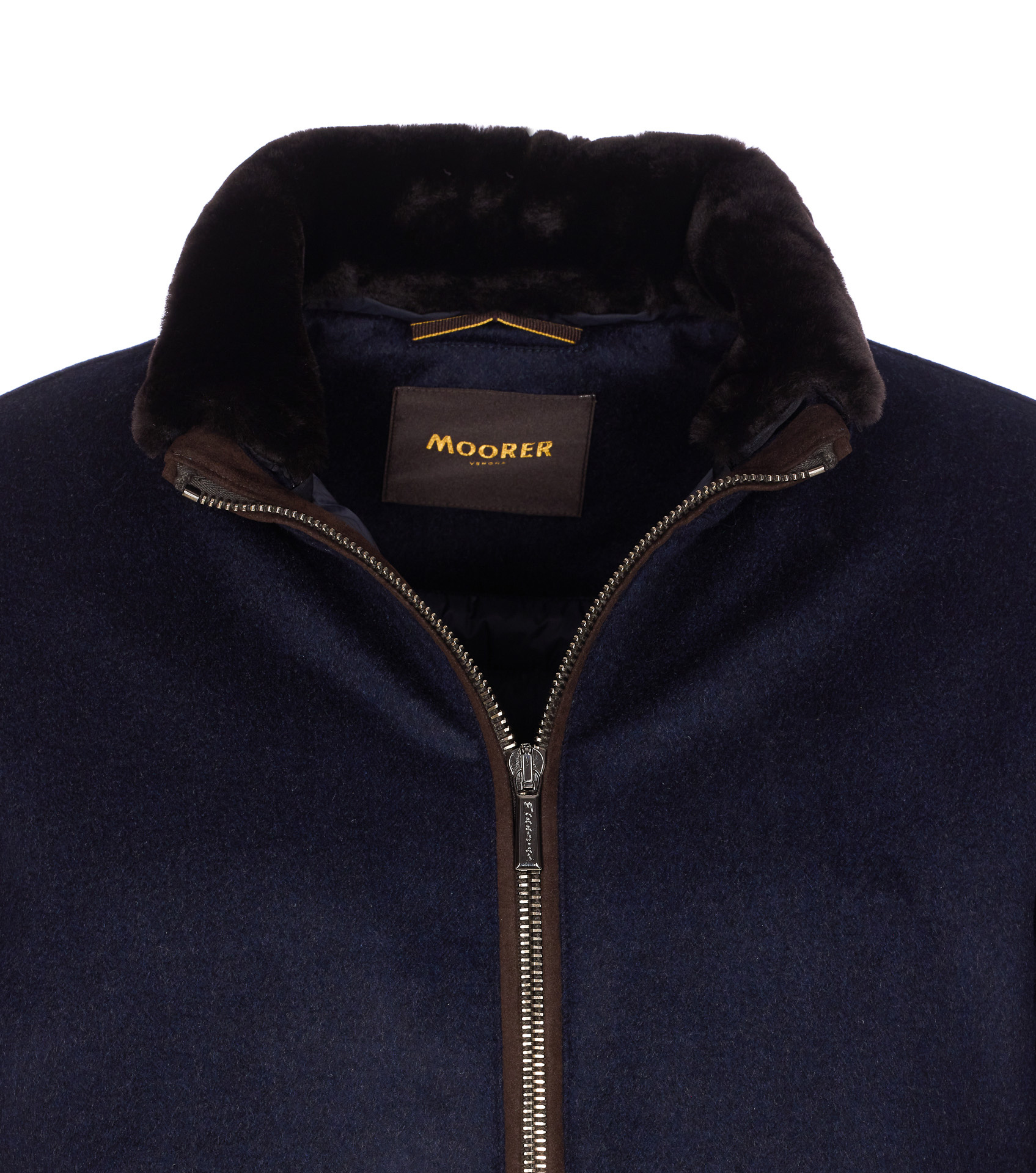 Moorer Long-sleeved Stand-collar Down Jacket In Blue